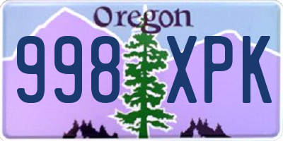 OR license plate 998XPK