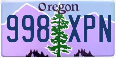 OR license plate 998XPN