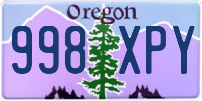 OR license plate 998XPY