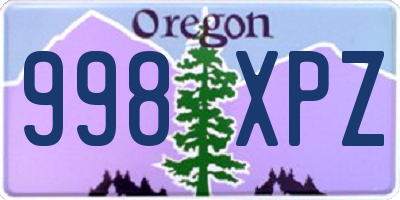 OR license plate 998XPZ