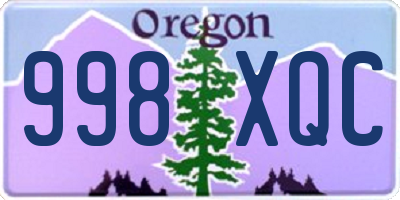 OR license plate 998XQC