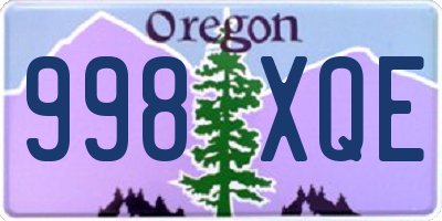 OR license plate 998XQE