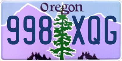 OR license plate 998XQG