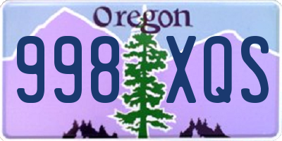 OR license plate 998XQS