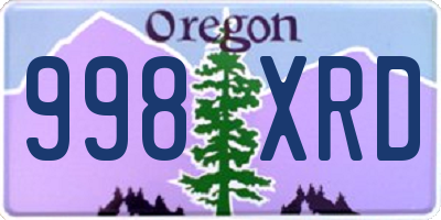 OR license plate 998XRD