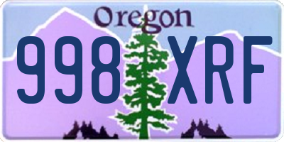 OR license plate 998XRF