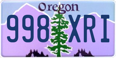 OR license plate 998XRI