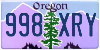 OR license plate 998XRY