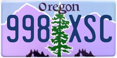 OR license plate 998XSC