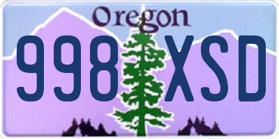 OR license plate 998XSD