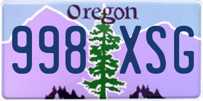 OR license plate 998XSG