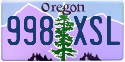 OR license plate 998XSL