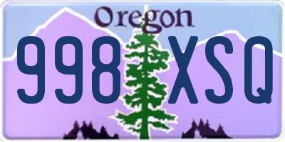OR license plate 998XSQ