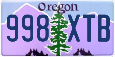 OR license plate 998XTB