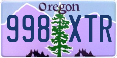 OR license plate 998XTR