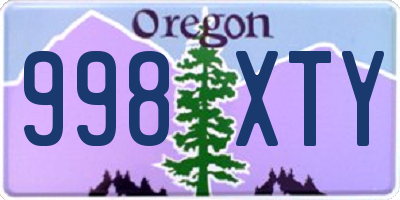 OR license plate 998XTY