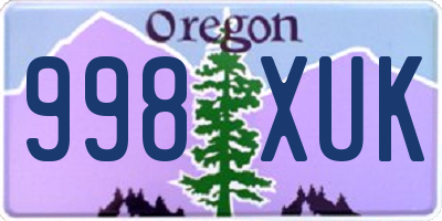 OR license plate 998XUK