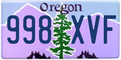 OR license plate 998XVF