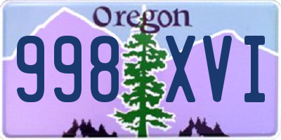 OR license plate 998XVI