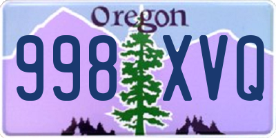 OR license plate 998XVQ