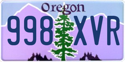 OR license plate 998XVR