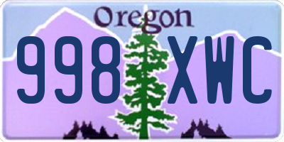 OR license plate 998XWC