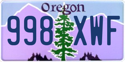 OR license plate 998XWF