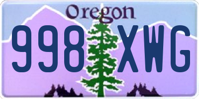 OR license plate 998XWG