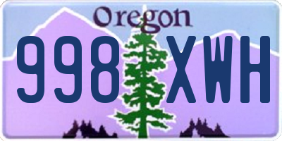 OR license plate 998XWH