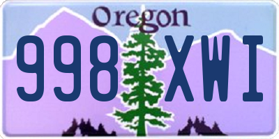 OR license plate 998XWI