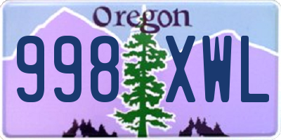 OR license plate 998XWL