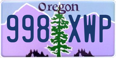 OR license plate 998XWP