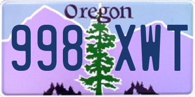 OR license plate 998XWT