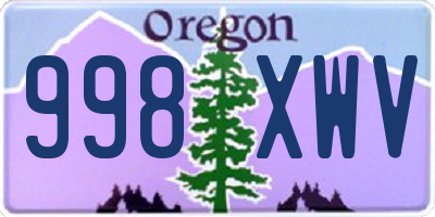 OR license plate 998XWV
