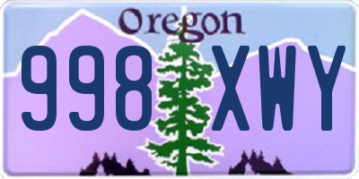 OR license plate 998XWY