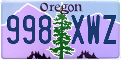 OR license plate 998XWZ