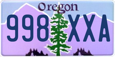 OR license plate 998XXA