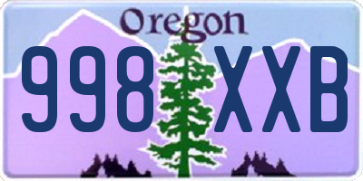 OR license plate 998XXB