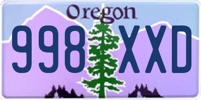 OR license plate 998XXD