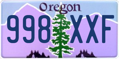 OR license plate 998XXF