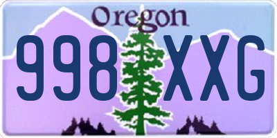 OR license plate 998XXG