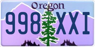 OR license plate 998XXI