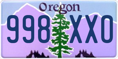 OR license plate 998XXO