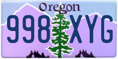 OR license plate 998XYG