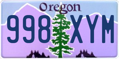 OR license plate 998XYM