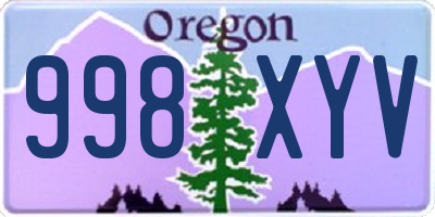 OR license plate 998XYV