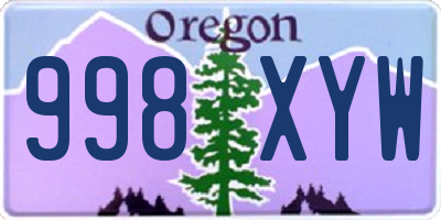 OR license plate 998XYW