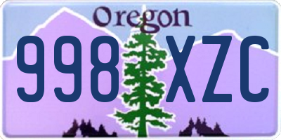 OR license plate 998XZC