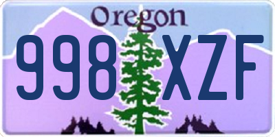 OR license plate 998XZF