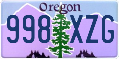 OR license plate 998XZG